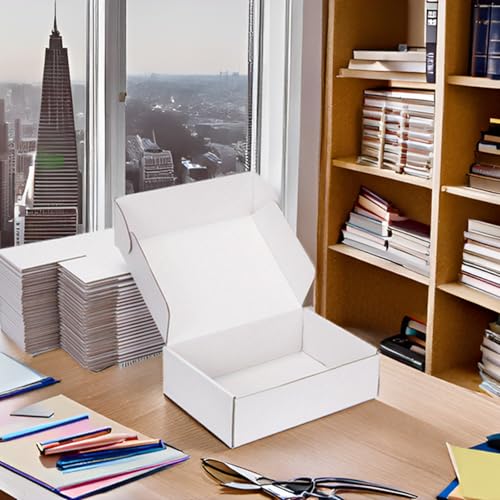 10x8x3 White Shipping Boxes for Small Business, Packing, 25 Pack - color: White, size: 10x8x3 inch