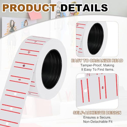 PATIKIL Pricing Labels Price Gun Labels Self-Adhesive 10 Rolls 5000pcs - color: White-red