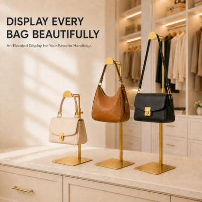 3 Pack Purse Display Stand,Gold Handbag Display Stand,Adjustable - color: Gold (3Pack)