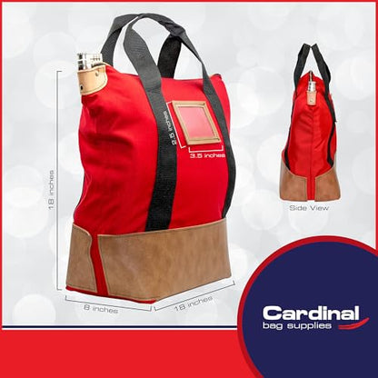 Locking Heavy Duty Courier Bag, 18x18x8 inch - color: Red