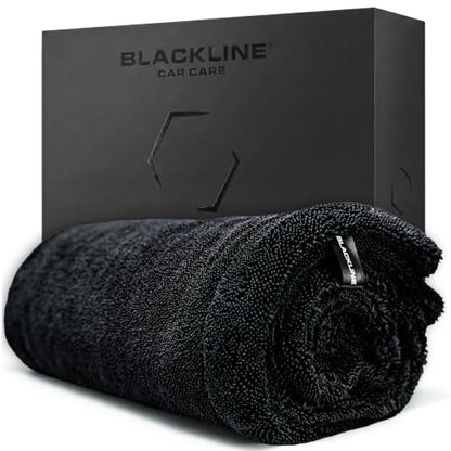 Blackline Microfiber Car Drying Towel 24"x36", 1300GSM Twisted Loop - color: Charcoal Grey
