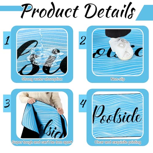 Tinideya Pool Deck Mats Non Slip Rubber with Drainage,Blue,23.62" X 47.24" - color: Blue, size: 2' x 4' (Rectangular)