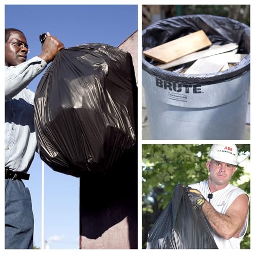 Aluf Plastics - RL-3036XH 20-30 Gallon Trash Can Liners (100 Count) - 30" x 36" - Thick 1.5 MIL Equivalent Black Trash Bags for Bathroom, Kitchen, Office, Industrial, Commercial, Recycling and More - color: Black, style: 20-30 Gal, 1.2 Mil, 100 Count