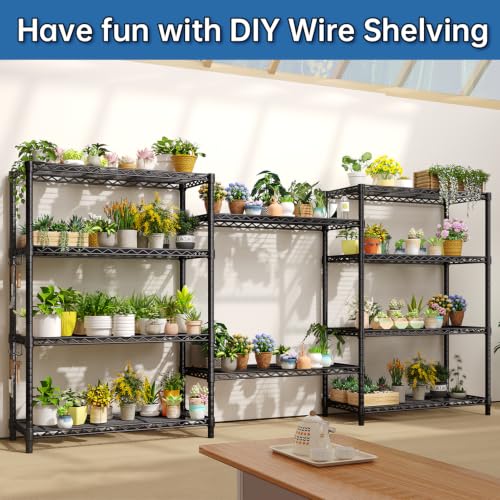 5 Tier Wire Metal Shelving, 72"H Pantry Storage Shelves, 1250 LBS - size: 36"W x 14"D x 72"H