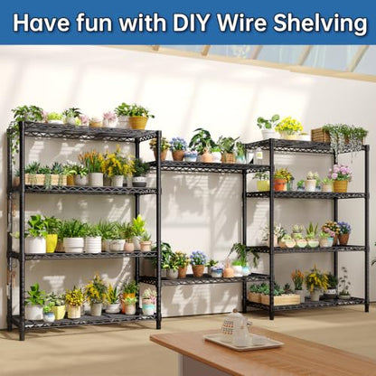 5 Tier Wire Metal Shelving, 72"H Pantry Storage Shelves, 1250 LBS - size: 36"W x 14"D x 72"H