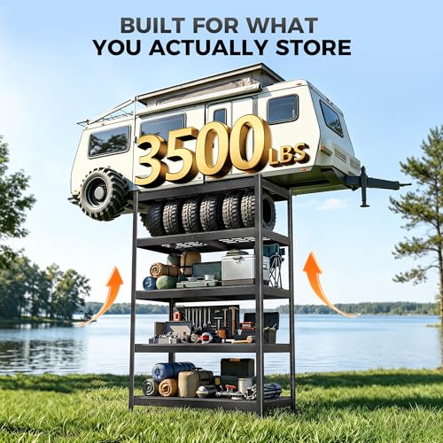 CAMMOO 3500LBS Storage Shelves, 5 Tier Wire Shelf 36" W x 16" D x 72" H - size: 36"W x 16"D x 72"H