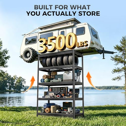 CAMMOO 3500LBS Storage Shelves, 5 Tier Wire Shelf 36" W x 16" D x 72" H - size: 36"W x 16"D x 72"H
