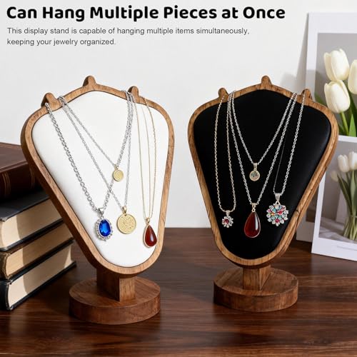 5 Pack Wooden Necklace Display Stand Set, Linen Jewelry Bust Necklace Display Holders for Retail Stores, Vendor Booths and Trade Shows (jewelry rack mix) - color: jewelry rack mix