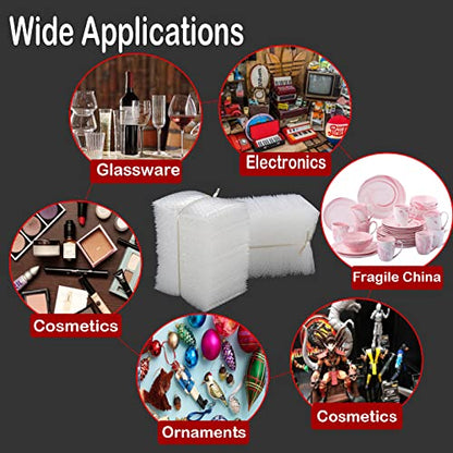 200Pcs Bubble Pouches Wrap, 6"x8" Clear Bubble Out Bags for Packing - size: 6"x8"
