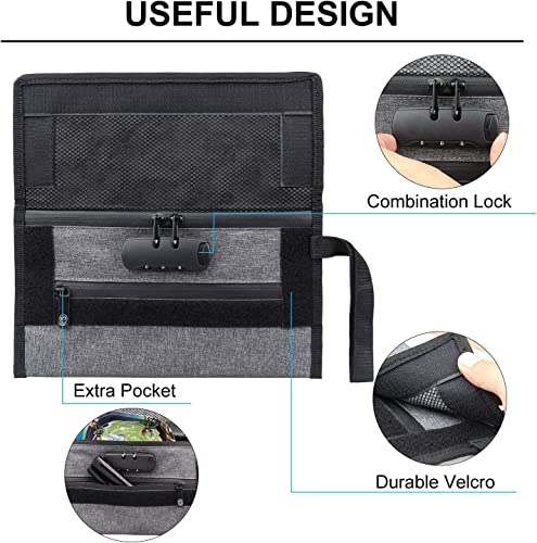 Anti-odour Waterproof Stash Bag - Scent Proof Pouch With Combination Lock for Eliminating Trapping Stink & Smelly Discreet Accessories - color: Grey