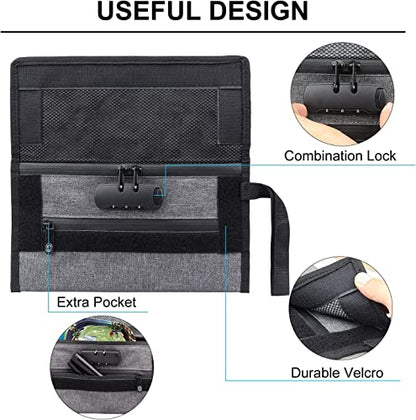 Anti-odour Waterproof Stash Bag - Scent Proof Pouch With Combination Lock for Eliminating Trapping Stink & Smelly Discreet Accessories - color: Grey