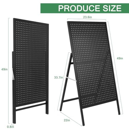 Eastern Tree Metal Pegboard Display Stand with 10 Hooks, Pegboard Panel Display, Standing Pegboard Panel, Peg Board Display Stand for Retail Display and Advent-1 Pack Black - size: 1 Pack Black
