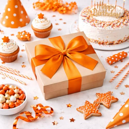 Orange Satin Ribbon 1-1/2 Inch x 36 Yards for Halloween Bows & Gift Wrap - color: Orange
