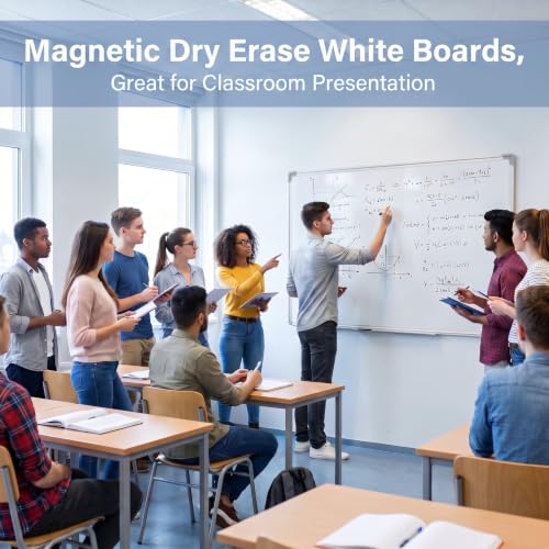 Tinlade 4 Pack Magnetic Dry Erase White Board,36 x 24 in Wall Mounted