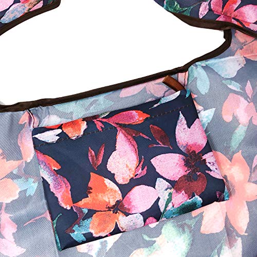 allydrew Large Foldable Tote Nylon Reusable Grocery Bags, Tropical Flowers - color: Tropical Flowers