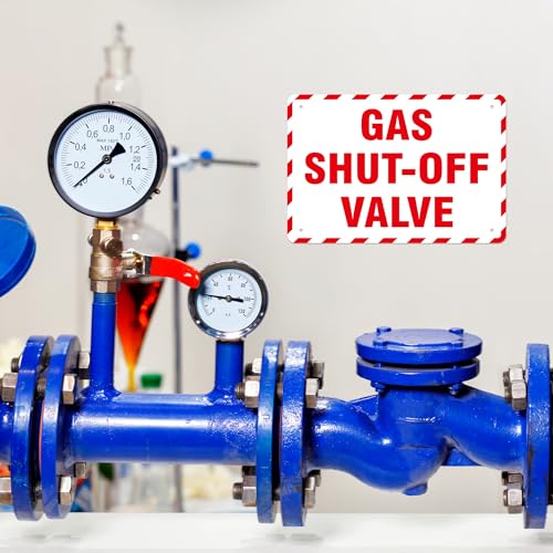 Gas Shut Off Valve Sign, 9.8X6.7IN Notice Gas Shut Off Warning Sticker - color: Gas Shut Off Valve 507
