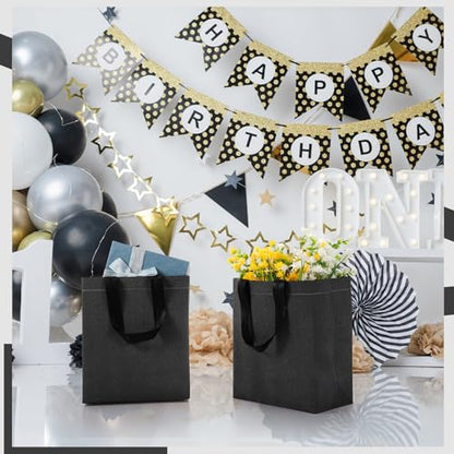 Eccliy 80 Pcs Reusable Gift Bags, Medium, Dark Grey - color: Dark Grey, size: Medium