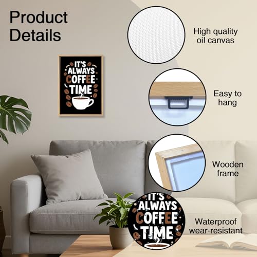 It's Always Coffee Time Cafe Bar Wooden Box Sign 8x12 Inch - color: It's Always Coffee Time