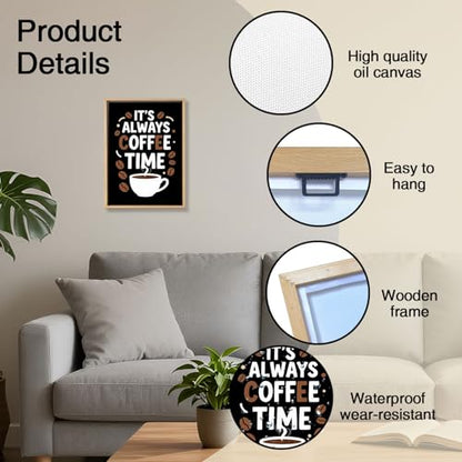 It's Always Coffee Time Cafe Bar Wooden Box Sign 8x12 Inch - color: It's Always Coffee Time