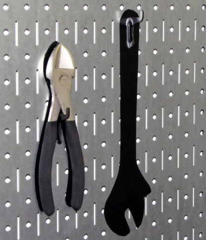 Wall Control Pegboard 32in x 16in Galvanized Metal Pegboard Tool Board Panel - color: Galvanized - Metallic