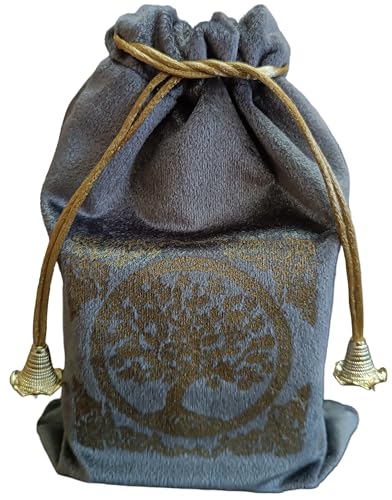 Indian Consigners Soft Velvet Pouch for Tarot, Altar, Rune, Gift, Crystal, jewelry Wrap Bags for Precious, Sacred and Spiritial Items (Silver) - color: Silver