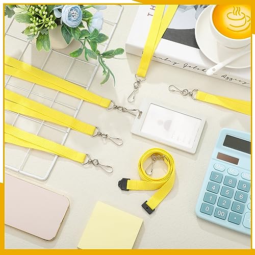 Patelai 120 Pcs Breakaway Lanyards with J Hook, Yellow - color: Yellow