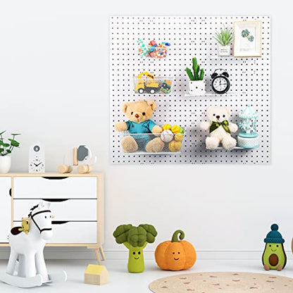 Sieral 6 Pieces Pegboard Baskets Wall Mount Wire Peg Board Baskets, White - color: White