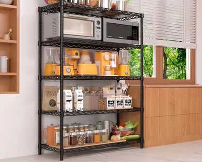 PrimeZone Wire Storage Shelves, 5-Tier Adjustable NSF Metal Shelving - size: 35.5"W x 14"D x 72"H