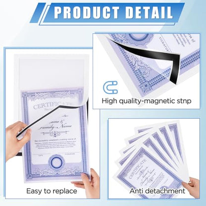 20 Pack Magnetic Sign Holder 8 * 11.5 inches with Magnetic Border - color: 20 Pack White, size: 8 x 11.5