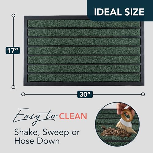 ubdyo Extra Durable Door Mat Outside Entrance (30" x 17", Bright Green) - color: Bright Green, size: 30" x 17" (Rectangular)