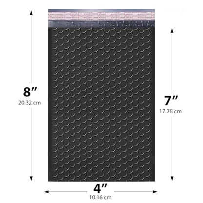 Jet Black Bubble Mailers 4x8, Poly Padded Envelopes #000, 500 Pack - color: Jet Black, size: 4"x8" / 500 Pack