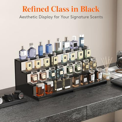Lifewit 12" Perfume Organizer, Cologne Stand Tool-Free Assembly, 2 Pcs - color: Black, size: 12 Inch,2 Pcs