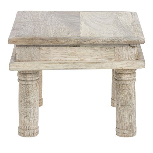 HUBERT Display Riser Square Mango Wood Table Riser - 8 2/3"L x 8 2/3"W x 7"H