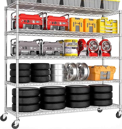 PrimeZone 5 Tier NSF Steel 48" Wx24 Dx81 H Wire Shelving 3000lbs - size: 48" W x 24" D x 81" H