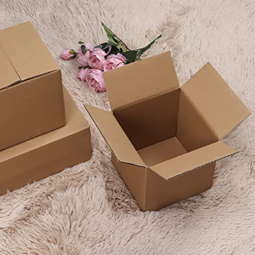 CRUGLA 6x6x6 Shipping Boxes Set of 25, Cardboard Corrugated Mailing Box for Packaging - size: 6x6x6 Inch 25 Pack