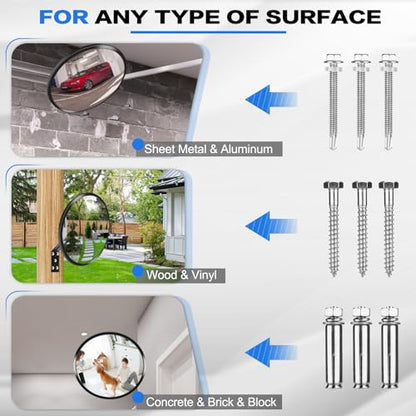 12” Acrylic Convex Mirror for Room, Adjustable Fixing Bracket - size: 12in without brim