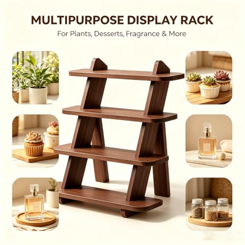 Wooden Cupcake Stand, 4 Tier Wood Rustic Cupcake Stand - color: J-Walnut-2Pcs