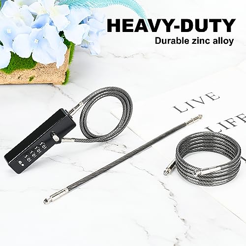 3 Interchangeable Cable Combination Lock, 904EC-Black - color: Black, size: 904EC-9"/23.6"/47.2"