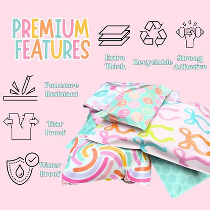 10x13 Designer Poly Mailer 100 Pack Heavy Duty Polymailers Waterproof Self Seal Shipping Bags Packaging for Small Business Large Mailing Envelopes Bulk Tear Resistant Packaging Chic Leopard - color: Chic Leopard, size: 10x13