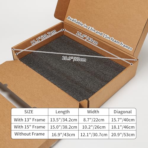 CRUGLA 1 Pack Laptop Shipping Box with Cushioned Foam, Fits Most Sizes - color: Brown