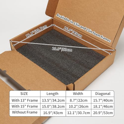 CRUGLA 1 Pack Laptop Shipping Box with Cushioned Foam, Fits Most Sizes - color: Brown