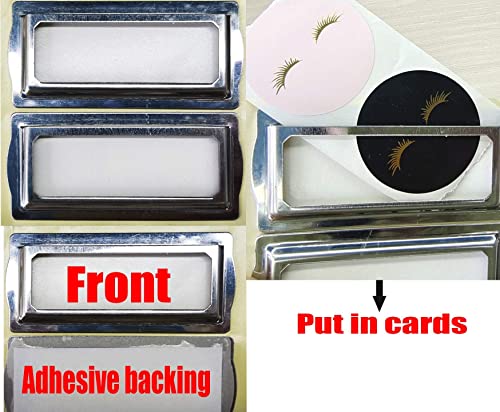 Self Adhesive Metal Bookplates for Books Cards 10Pcs Horizontal Clip Label