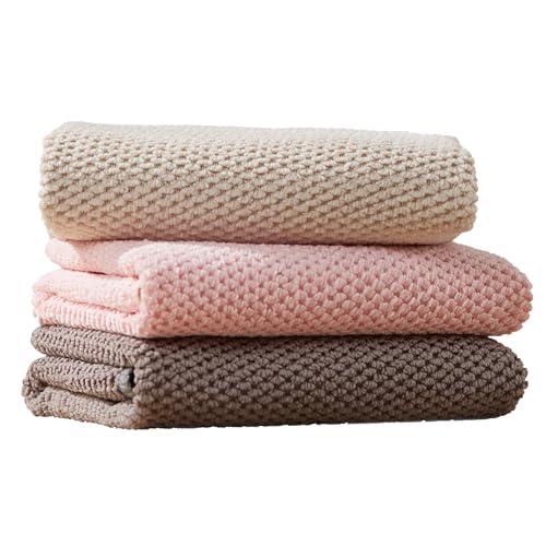 JOYMOOP Microfiber Cleaning Cloth, 3 Piece Set, Large, Multi Color - color: R