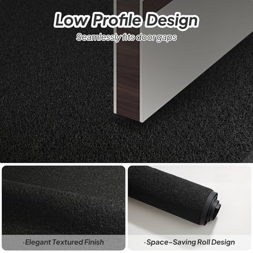 ROVSUN Front Door Mat Indoor Outdoor Entrance, Waterproof Heavy Duty Doormat, Stain and Fade Resistant, Low Profile, Easy Clean Welcome Floor Mats for Commercial Entry Patio Porch, 71"×35", Black