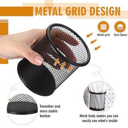 Spakon 6 Sets Pegboard Cups with Hook, Black, 2.95x2.95x3.74'', Straight - color: Black, size: 2.95x2.95x3.74'', style: Straight