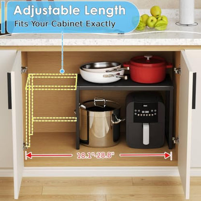 150 LBS Expandable Storage Shelves, Adjustable Metal Shelving Unit Rack - size: 1 Tier：11.8"D x 28.8"W x 16"H