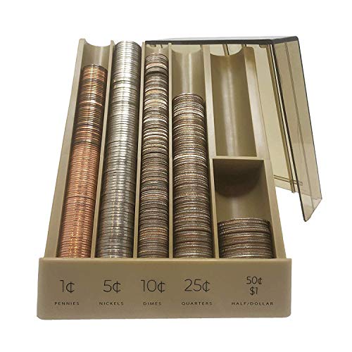 Nadex Vertical Coin Holder Pro - Coin Sorting Organizer Sorts Coins in Columns, Great for Bank Tellers, Making Change and Storing Coins
