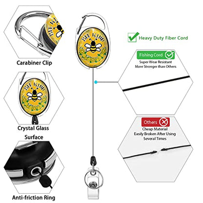 Giancomics Cute Teacher Lanyard for ID Badges Holder Retractable Badge Reel - color: Bee Kind
