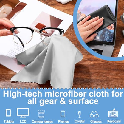 Frienda 12 Pack Large Glass Cleaning Cloth, Blue,Light Gray,Black - color: Blue,light Gray,black