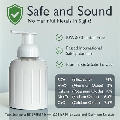 Foaming Glass Hand Soap Dispenser Pump Stone 8oz - color: Stone